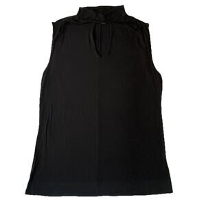 Jennifer Lopez Women Blouse Size M Black Mock Neck Pullover Sleeveless Stretchy